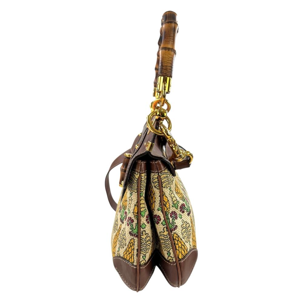 Gucci Bamboo Magnolia Handbag - Picture 5 of 16